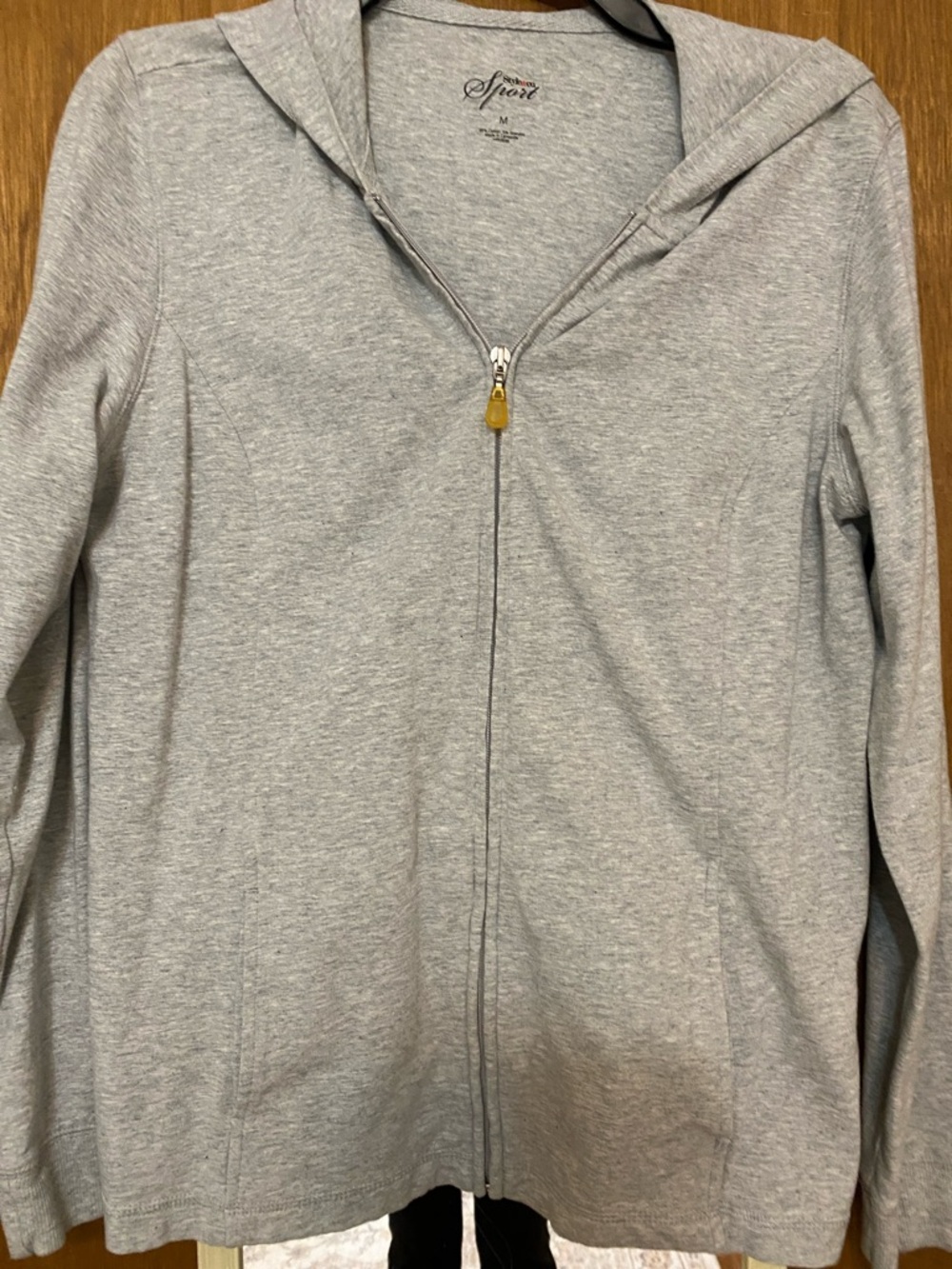 Style & Co. Light Gray Hooded Full-Zip Jacket
